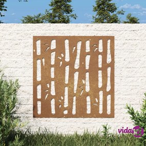 vidaXL Decorazione Muro da Giardino 55x55 cm Bambù in Acciaio Corten