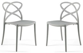 Sedia da cucina Grigio in polipropilene impilabile ELENA set da 2