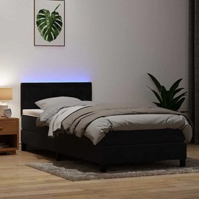 Giroletto A Molle Con Materasso Nero 90x220 Cm İn Velluto /