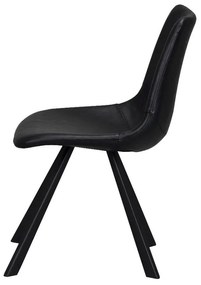 Sedia da pranzo nera con gambe nere Alpha - Rowico