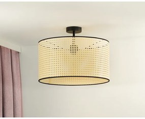 Duolla - Lampadario a plafone ROLLER RATTAN 1xE27/15W/230V diametro 45 cm beige/nero