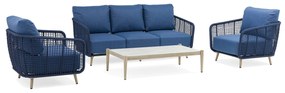 VERTIGO - salotto con struttura in alluminio verniciato blu o verde