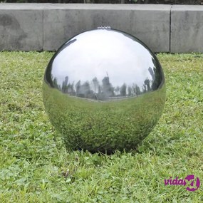 vidaXL Fontana da Giardino a Sfera con LED in Acciaio Inox 40 cm