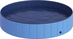 Piscina Pieghevole per Cani in PVC Azzurro Ø160x30h cm...