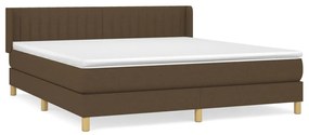 Giroletto a molle con materasso marrone scuro 180x200cm tessuto