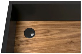 Scrivania nera con dettagli in noce Volga - TemaHome