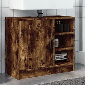 Mobile Lavabo Rovere Fumo 63x29x55 Cm İn Legno Multistrato /