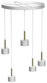 Lampadario su corda ARENA 5xGX53/11W/230V bianco/oro