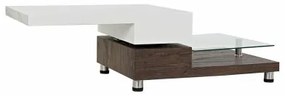 Tavolino da Caffè DKD Home Decor 80 x 60 x 38 cm Cristallo Alluminio Legno MDF