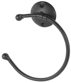 Anello portasalviette da muro in ferro battuto nero linea Siena