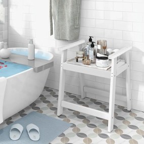 Costway Sgabello doccia per vasca da bagno e depilazione gambe, Sgabello da bagno impermeabile con braccioli 2 Colori