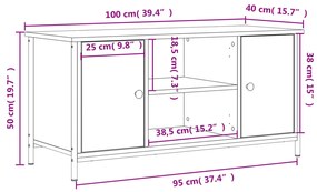 Mobile Porta TV Rovere Sonoma 100x40x50 cm in Legno Multistrato