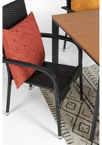 Sedia da giardino in rattan artificiale nero Paris - Bonami Essentials