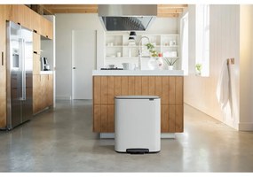 Bidone in acciaio bianco per raccolta differenziata 60 l Bo - Brabantia