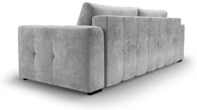 Divano letto in velluto grigio chiaro Luca - Milo Casa