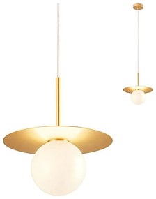 Redo 01-2727 - Lampadario a sospensione con filo PLATO 1xG9/10W/230V diametro 20 cm oro