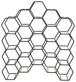 Portabottiglie in metallo nero per 12 bottiglie Salbris - Light &amp; Living