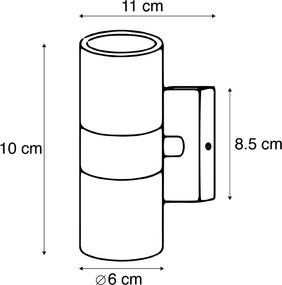 Applique da esterno smart nera IP44 incl. 2 WiFi GU10 - Duo