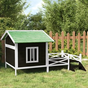 Cuccia Per Cani Grigia 159x120x88,5 Cm Legno Massello Di Pino /