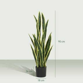 Sanseveria Artificiale in Vaso Ø20x90 cm da Esterno e Interno con 21 Foglie Modellabili...