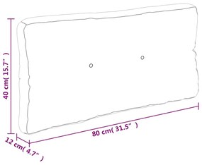 Cuscino per Pallet Nero 80x40x12 cm in Tessuto