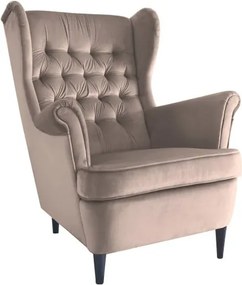 Poltrona Harry in velluto beige - Blu28