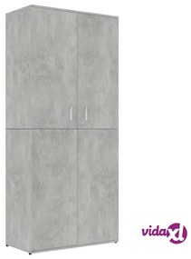 vidaXL Scarpiera Grigio Cemento 80x39x178 cm in Legno Multistrato
