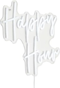 Lampada da parete al neon bianca con LED integrato - Happy Hour