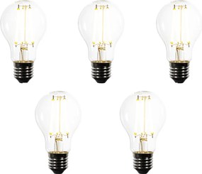 Set da 5 Lampadine LED dimmerabili E27 A60 trasparenti 7.2W 1521lm 3000K