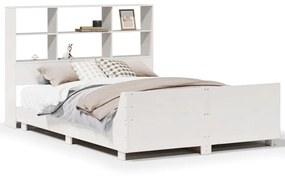 Letto senza materasso bianco 135x190 cm legno massello di pino