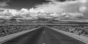 Quadro su tela – Sentiero nel deserto in bianco e nero