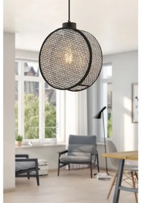 Lampadario a sospensione DRUM 1xE27/60W/230V grigio/nero