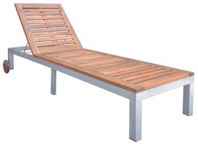 Lettino Prendisole İn Legno Massello Di Acacia /