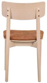 Sedie da pranzo in similpelle in colore marrone cognac-naturale in set di 2 pezzi Wolcott - Rowico