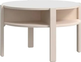 Tavolino Basso Da Salotto Rotondo D75xH45 Cm Lehman Sabbia