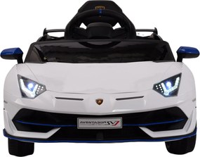 Macchina Elettrica per Bambini 12V con Licenza Lamborghini Aventador SVJ Small Bianca...