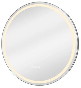 Specchio con illuminazione integrata bagno tondo SENSEA L 60 x H 60 x P 3 cm grigio / argento