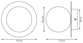 Applique AMERICANA 1xG9/8W/230V grigia