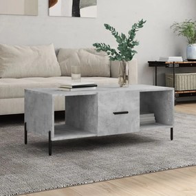Tavolino Salotto Grigio Cemento 102x50x40 Cm Legno Multistrato /