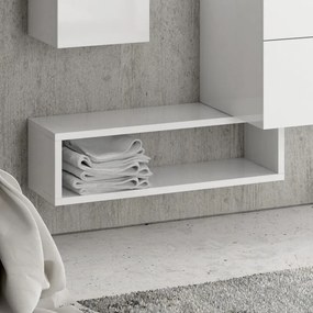 Composizione bagno sospesa 80cm: mobile, specchio contenitore colonna e pensile EL-80A - KAMALU