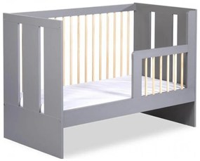 KLUPŚ - Lettino per bambini con barriera PAULINE 120x60 cm pino/grigio