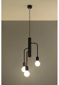 Lampadario a sospensione con filo DUOMO 3M 3xE27/60W/230V nero
