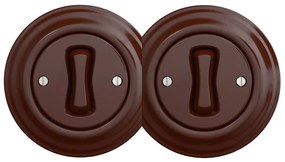 Kliklap - Interruttore doppio unipolare in stile retrò con cornice n. 1, marrone