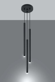 Lampadario in Acciaio a Sospensione 3xG9 PASTELO 3P Nero da interno