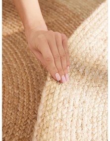 Tappeto rotondo avorio in iuta reversibile e tessuto a mano ø 160 cm Jutta Ivory – Hanse Home