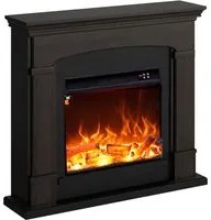 Caminetto Fuego Monica Wenghe 1500w a Parete Con Cornice Telecomando e Bruciatore 1500w Wenge