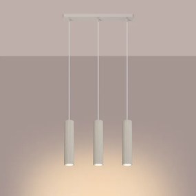 Sollux SL.1594 - Lampadario a sospensione con filo KARBON 3xGU10/10W/230V color crema
