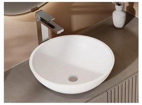 Lavabo bagno tondo 40 cm in Solid Surface Bianco - IMJA