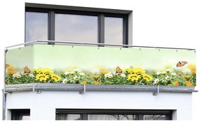 Schermo da balcone in plastica giallo-verde 500x85 cm Butterfly - Maximex