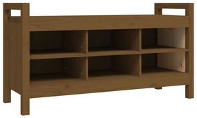 Panca da ingresso miele 110x40x60 cm in legno massello di pino